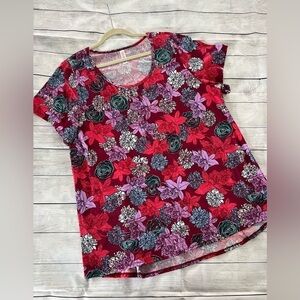 Lularoe 3XL Classic Tee Floral High Low Top